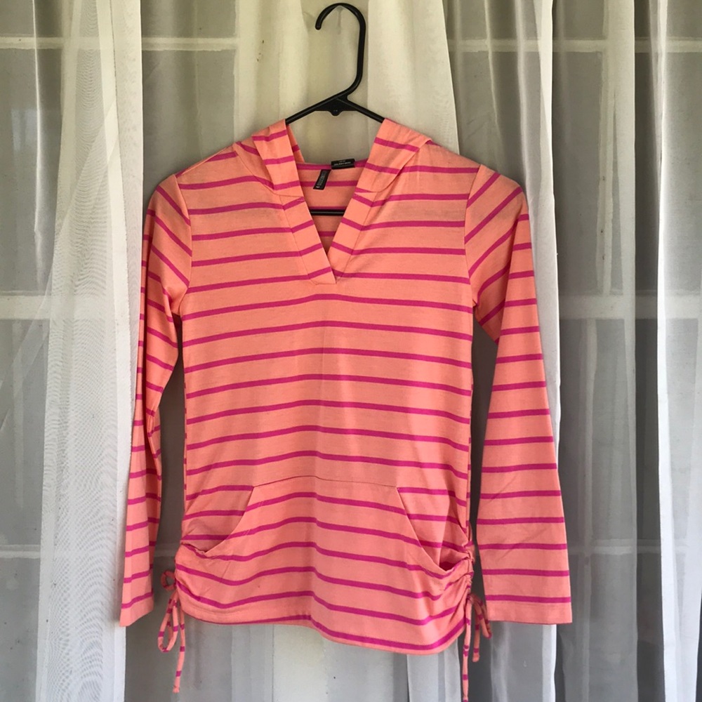 striped lightweight hoodie
